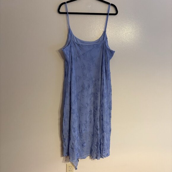 Arula Women 2X Blue Floral Lace Y2K 90s Slinky Allison Maxi Slip Dress NWOT - Picture 10 of 11